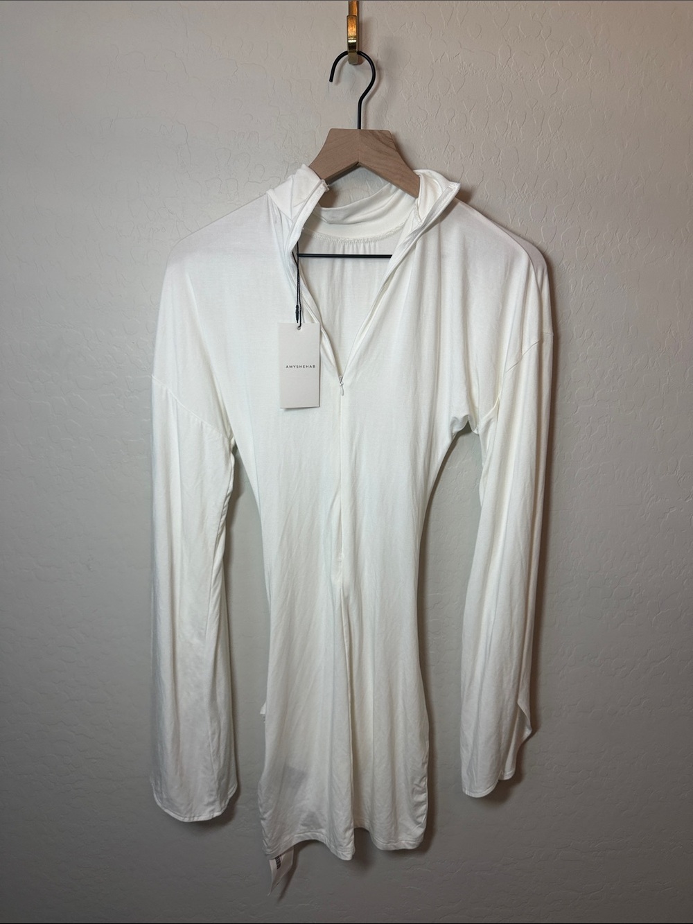 NWT Amy Shehab White Buckle Short Dress - Picture 5 of 7